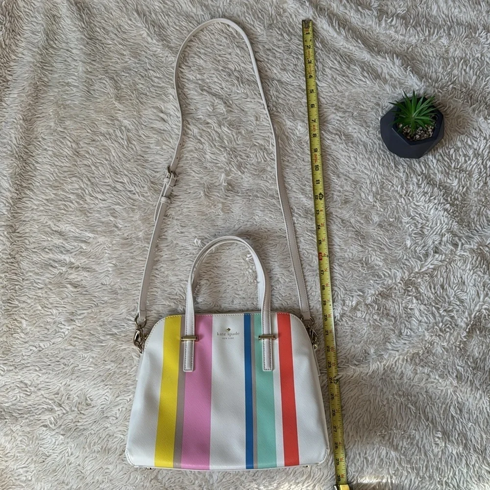 👜 Rare!! Kate spadeNY Cedar Street Multi Stripe Maise Satchel bag crossbody/tote